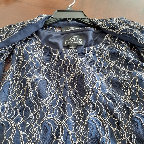Alex Evenings 3 Piece Navy Blue and Gold Set Size 16p - Picture 5 of 5